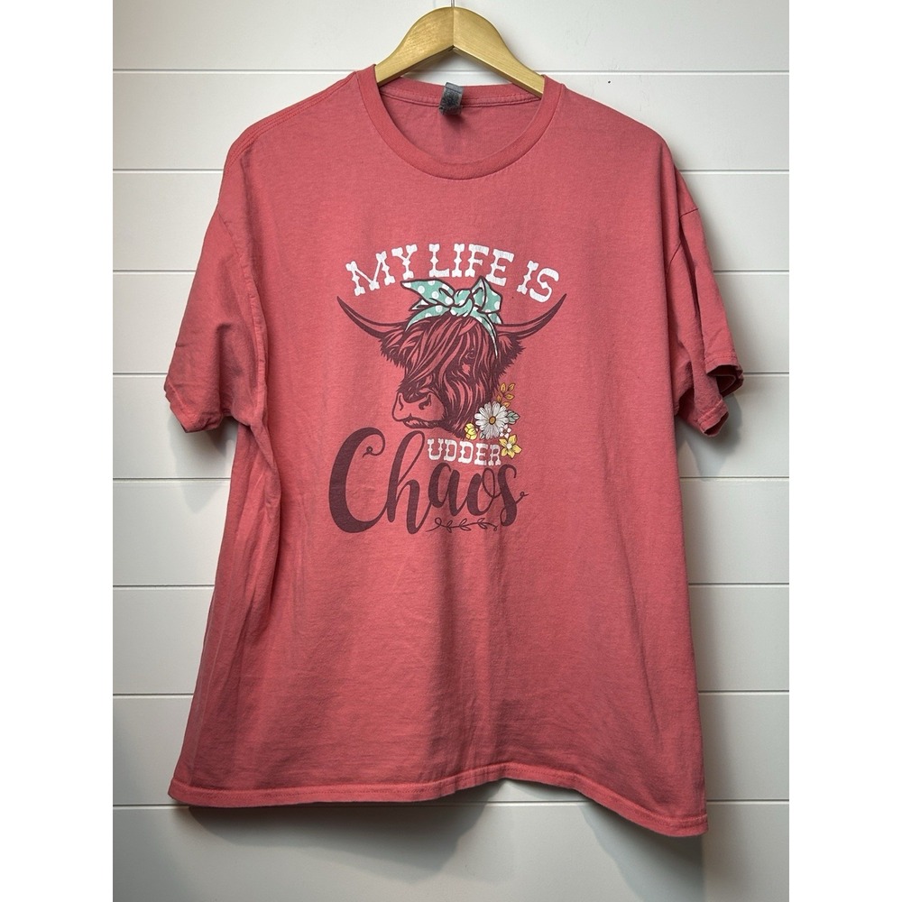 My Life Is Udder Chaos Women's Sz XL Gildan Heavy Cotton
